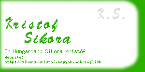 kristof sikora business card